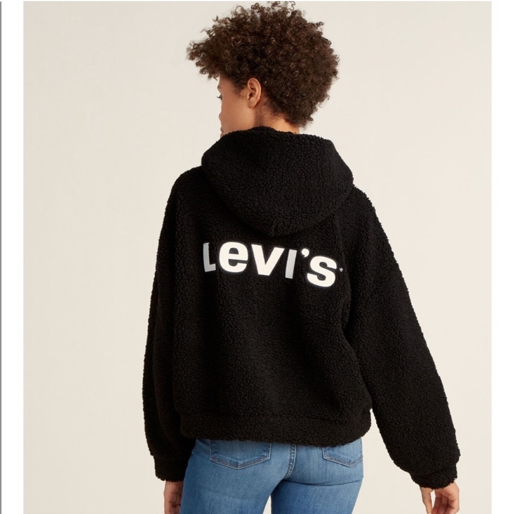 NEW Levi’s Anna Sherpa Hoodie Black